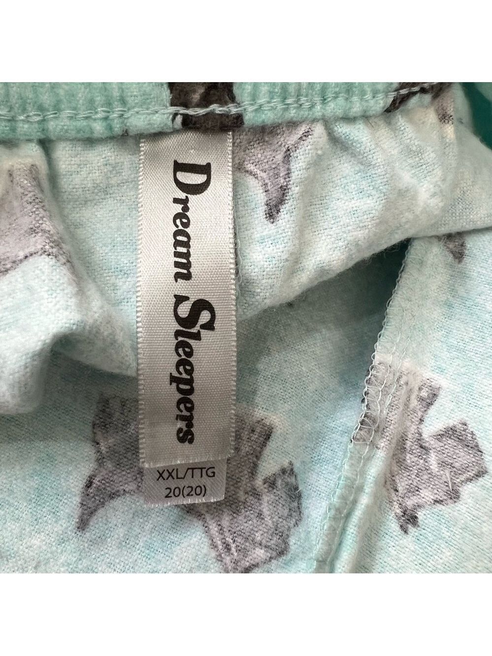 Aqua blue cotton flannel Scottie dog lounge pants pyjama pants XXL / 20 - Picture 12 of 14